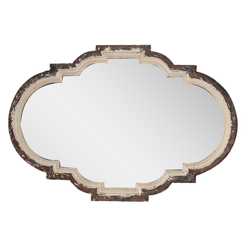 Clayre & Eef Spiegel  63x4x91 cm Bruin Beige Hout Glas