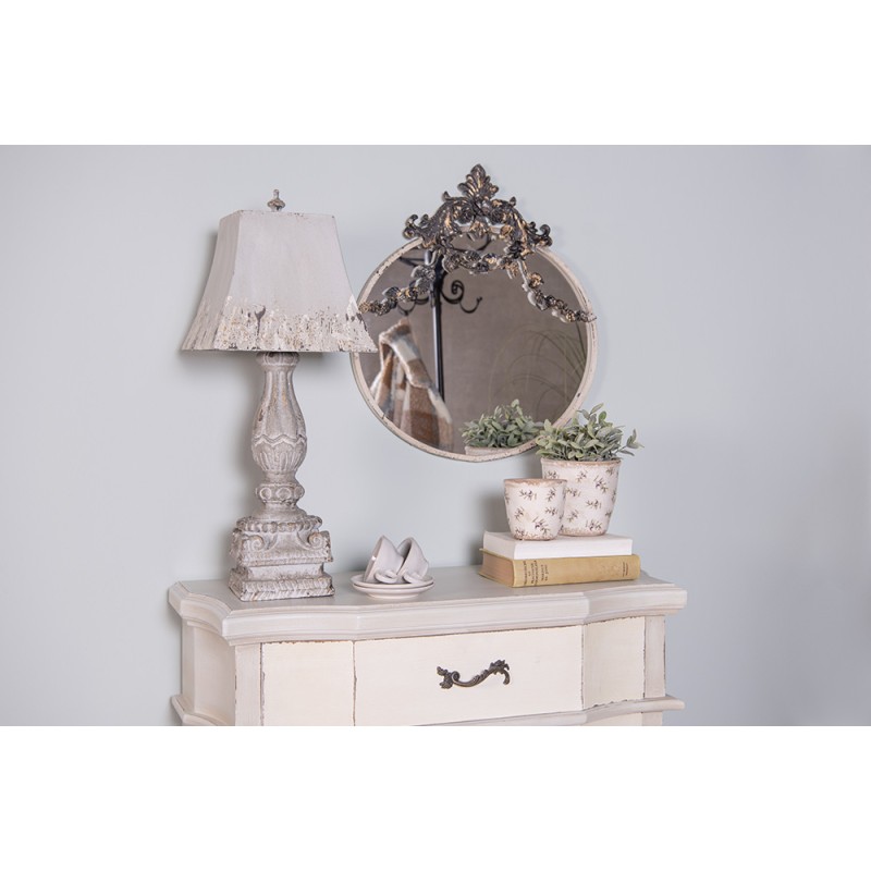Clayre & Eef Specchio 51x4x57 cm Beige Nero Metallo Vetro