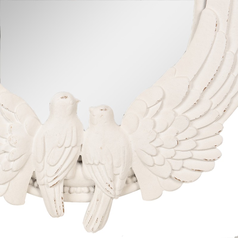 Clayre & Eef Mirror 50x5x60 cm White MDF Glass Oval