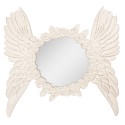 Clayre & Eef Spiegel 62x5x60 cm Beige MDF Glas Rond Vleugels