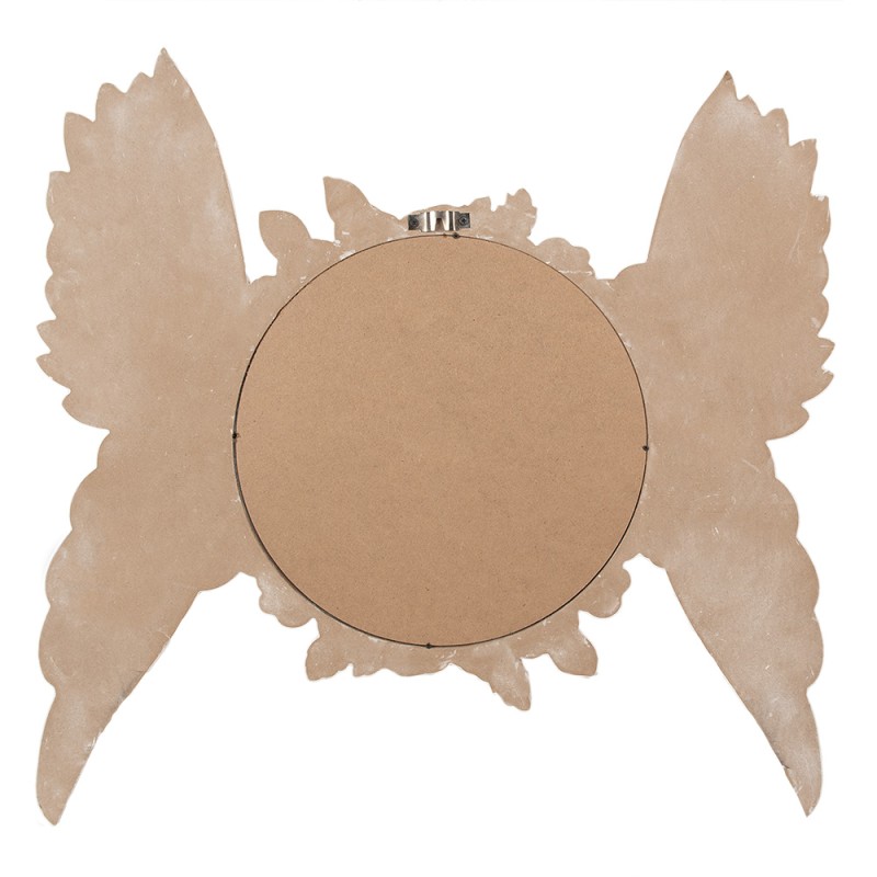 Clayre & Eef Spiegel 62x5x60 cm Beige MDF Glas Rond Vleugels