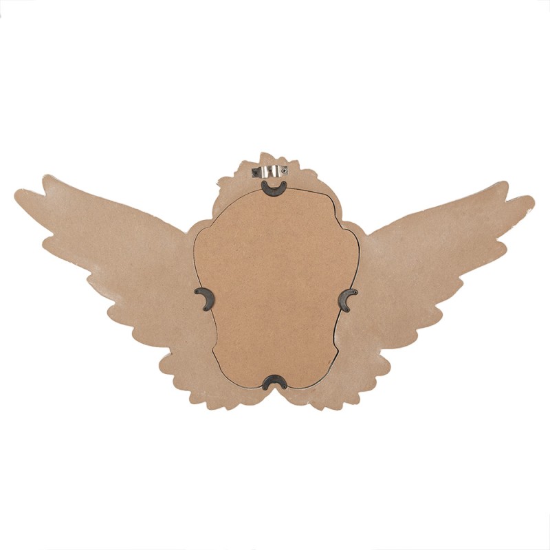 Clayre & Eef Miroir 70x5x35 cm Beige MDF Verre Ovale Ailes