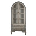 Clayre & Eef Vitrine 95x41x200 cm Gris Beige Bois Verre