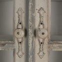 Clayre & Eef Vitrine 95x41x200 cm Gris Beige Bois Verre