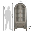 Clayre & Eef Vitrine 95x41x200 cm Gris Beige Bois Verre