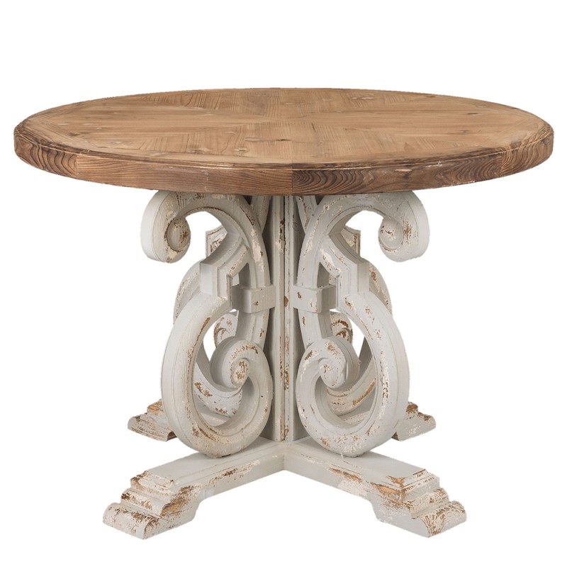 Clayre & Eef Dining Table Ø 120x85 cm Brown Wood Round