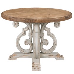 Clayre & Eef Esstisch Ø 120x85 cm Braun Holz