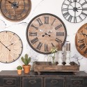 Clayre & Eef Decorazione vassoio su ruote 73x44x16 cm Marrone Legno Metallo Rettangolo