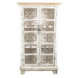 Clayre & Eef Kast  74x37x131 cm Wit Hout Ijzer Rechthoek