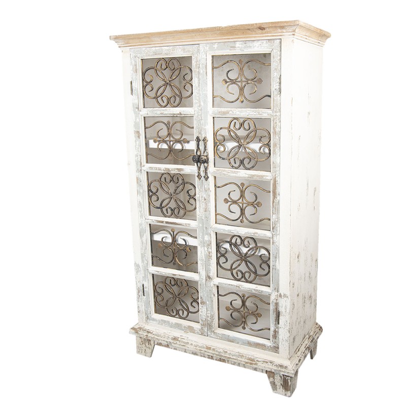 Clayre & Eef Kast  74x37x131 cm Wit Hout Ijzer Rechthoek