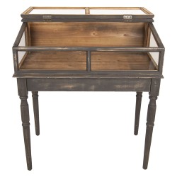 Clayre & Eef Display Cabinet 80x46x85 cm Grey Wood