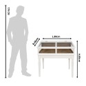 Clayre & Eef Display Cabinet 80x46x85 cm White Wood Glass