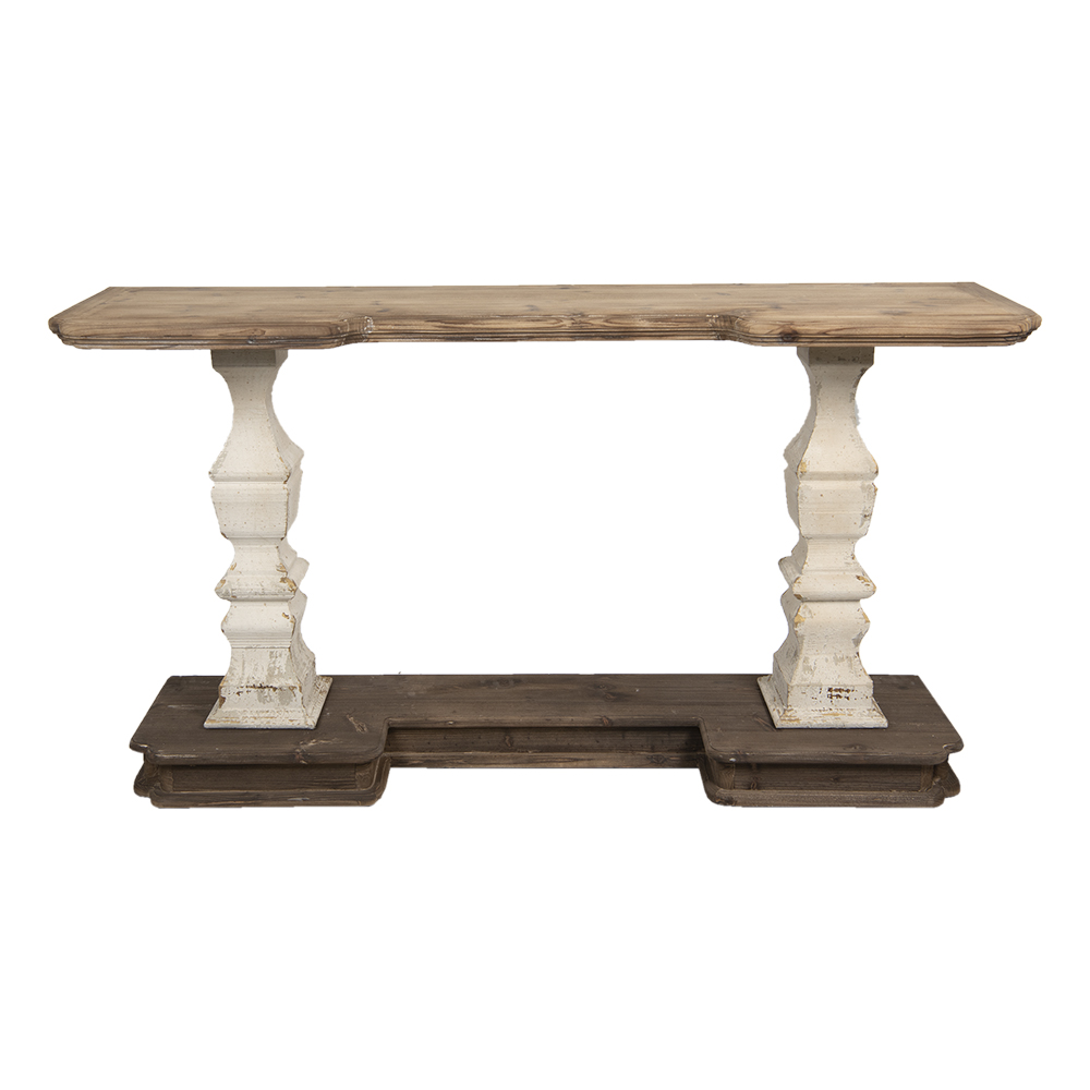 Clayre&Eef Sidetable 157x40x86 cm Bruin Beige Hout afbeelding