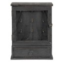 Clayre & Eef Key Cabinet 36x9x47 cm Black Wood Glass