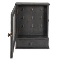 Clayre & Eef Key Cabinet 36x9x47 cm Black Wood Glass