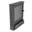 Clayre & Eef Key Cabinet 36x9x47 cm Black Wood Glass