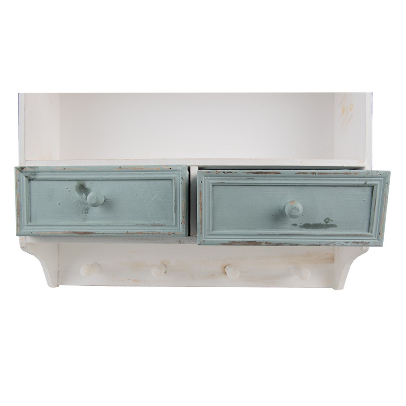 Clayre & Eef Etagère murale 56x13x60 cm Blanc Bois Rectangle