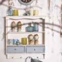 Clayre & Eef Etagère murale 56x13x60 cm Blanc Bois Rectangle
