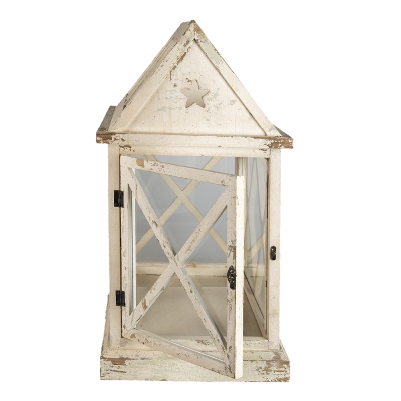 Clayre & Eef Decoratie Kweekkastje  54x35x66 cm Wit Hout Glas Rechthoek