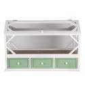Clayre & Eef Decorative Propagation Box 76x33x51 cm White Green Wood Glass Rectangle