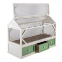 Clayre & Eef Decorative Propagation Box 76x33x51 cm White Green Wood Glass Rectangle