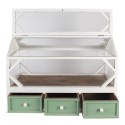 Clayre & Eef Decorative Propagation Box 76x33x51 cm White Green Wood Glass Rectangle