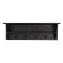 Clayre & Eef Wandgarderobe 4 Haken 90x18x29 cm Schwarz Holz
