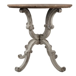 Clayre & Eef Bijzettafel  Ø 80x80 cm Beige Bruin Hout