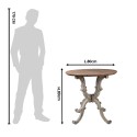 Clayre & Eef Table d'appoint Ø 80x80 cm Beige Marron Bois