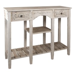 Clayre & Eef Tavolino da appoggio 125x40x95 cm Bianco Legno  Rettangolo