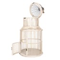 Clayre & Eef Bird Cage Decoration Ø 36x78 cm White Wood Round