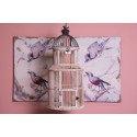 Clayre & Eef Bird Cage Decoration Ø 36x78 cm White Wood Round