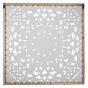 Clayre & Eef Wanddecoratie  95x4x95 cm Wit Hout Vierkant Bloemen