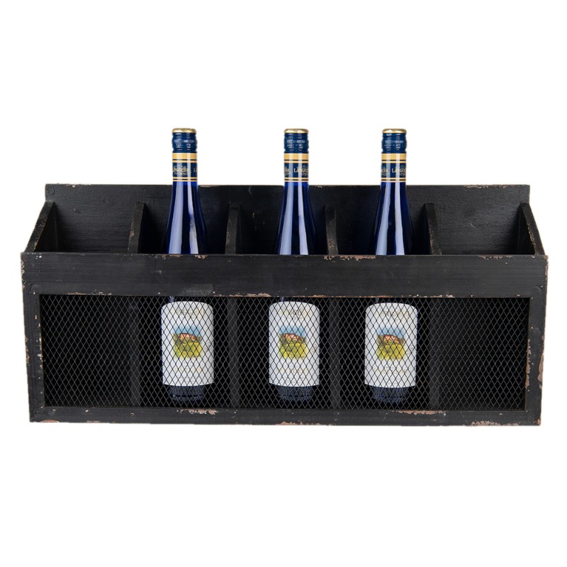 Clayre & Eef Etagère murale 60x13x28 cm Noir Bois Fer
