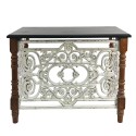 Clayre & Eef Table d'appoint 101x55x79 cm Marron Blanc Bois Rectangle
