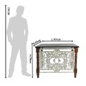 Clayre & Eef Table d'appoint 101x55x79 cm Marron Blanc Bois Rectangle