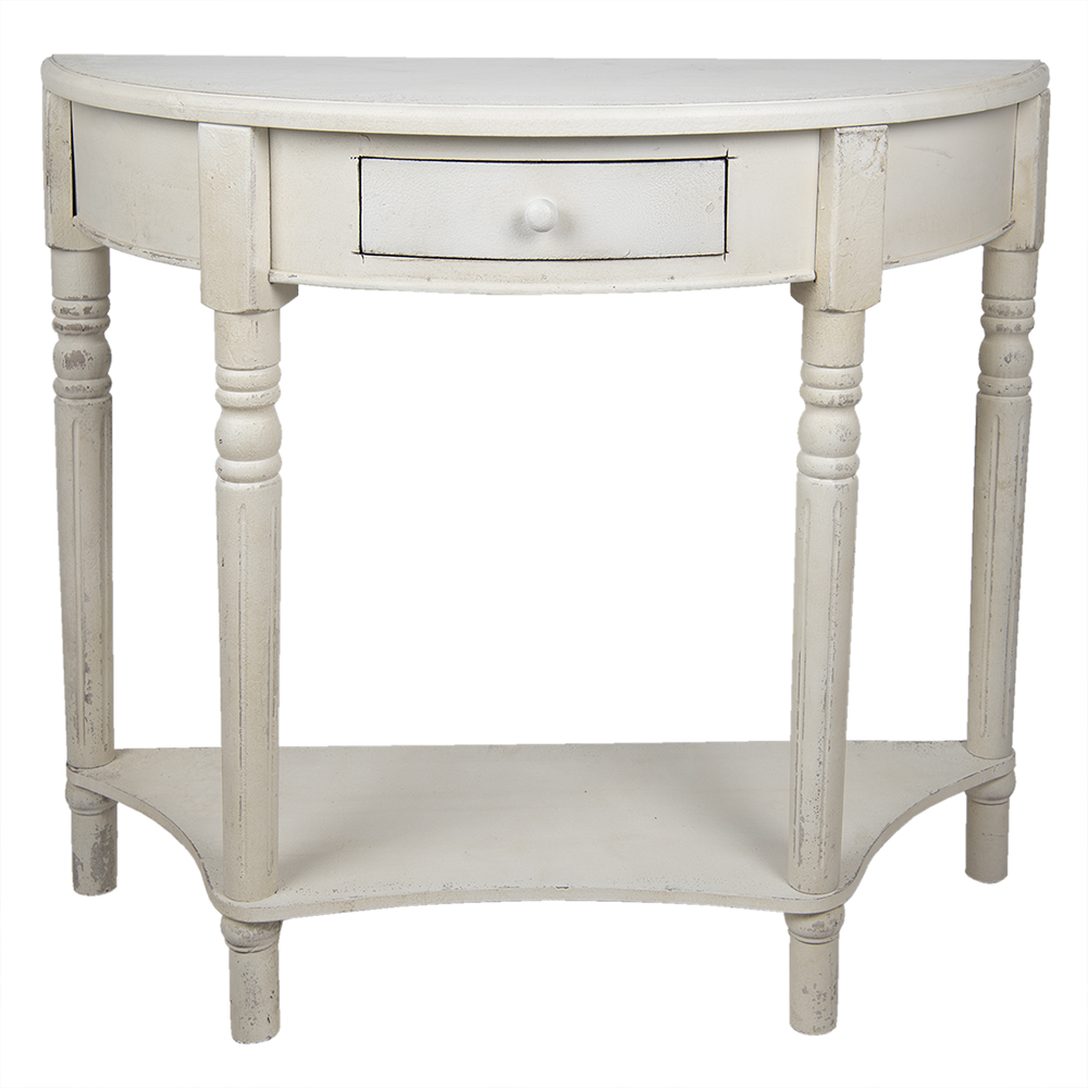 Clayre & Eef Sidetable 100x40x84 cm Wit Hout Wandtafel - Clayre & Eef Sidetable 100x40x84 cm Wit Hout Wandtafel -