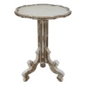 Clayre & Eef Table d'appoint Ø 54x75 cm Blanc Marron Bois Rond