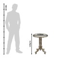Clayre & Eef Table d'appoint Ø 54x75 cm Blanc Marron Bois Rond