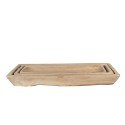 Clayre & Eef Dekoration Schale 3er Set 70 cm Braun Holz Rechteck