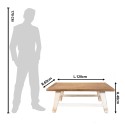 Clayre & Eef Coffee Table 120x60x48 cm White Brown Wood