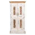 Clayre & Eef Wandkast  76x38x151 cm Wit Bruin Hout