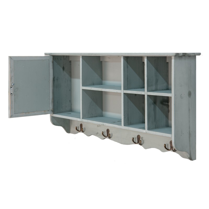 Clayre & Eef Wandkast  80x15x40 cm Blauw Hout