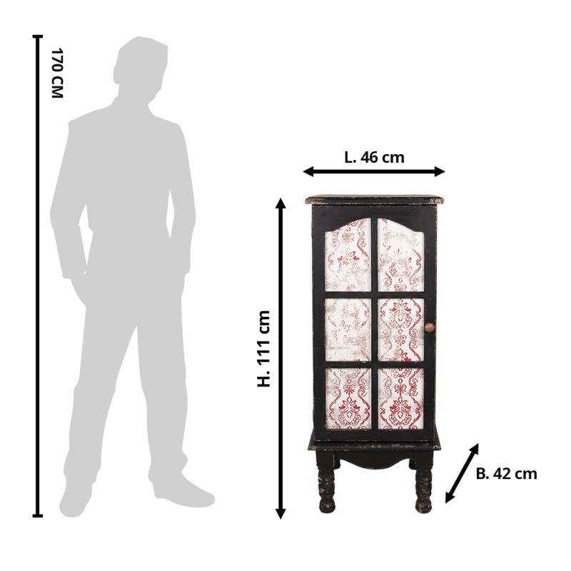 Clayre & Eef Storage Cabinet 46x42x111 cm Black Wood