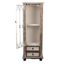 Clayre & Eef Display Cabinet 49x35x135 cm Brown Beige Wood Glass