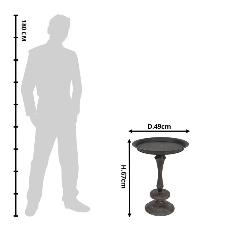 Clayre & Eef Table d'appoint Ø 49x67 cm Noir Fer