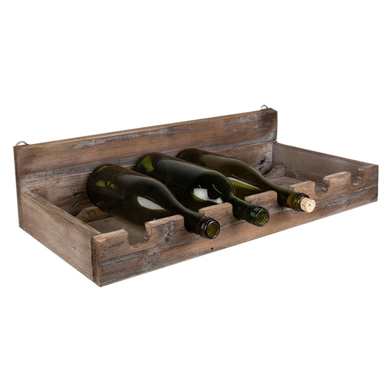 Clayre & Eef Porte-bouteilles 57x28x14 cm Marron Bois