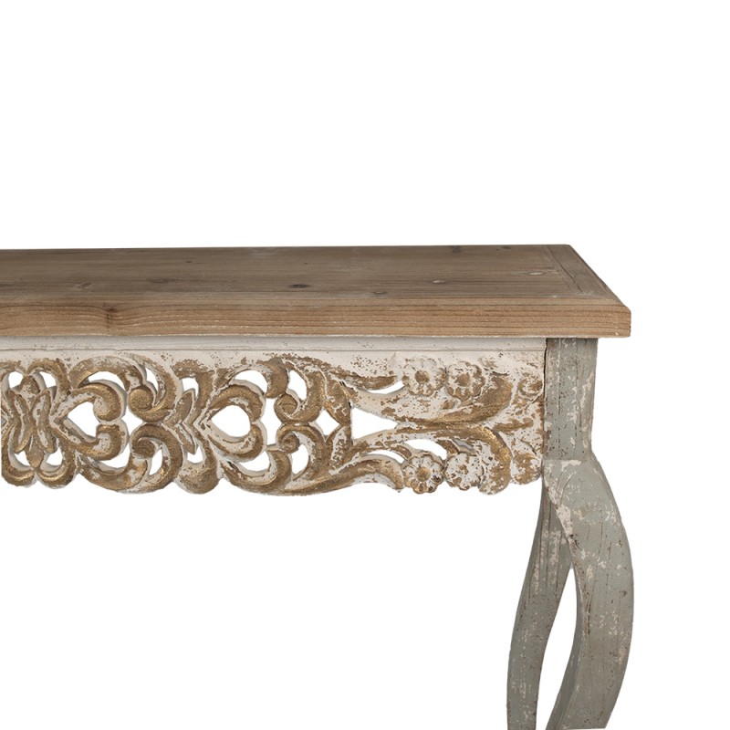 Clayre & Eef Sidetable  125x41x91 cm Bruin Beige Hout