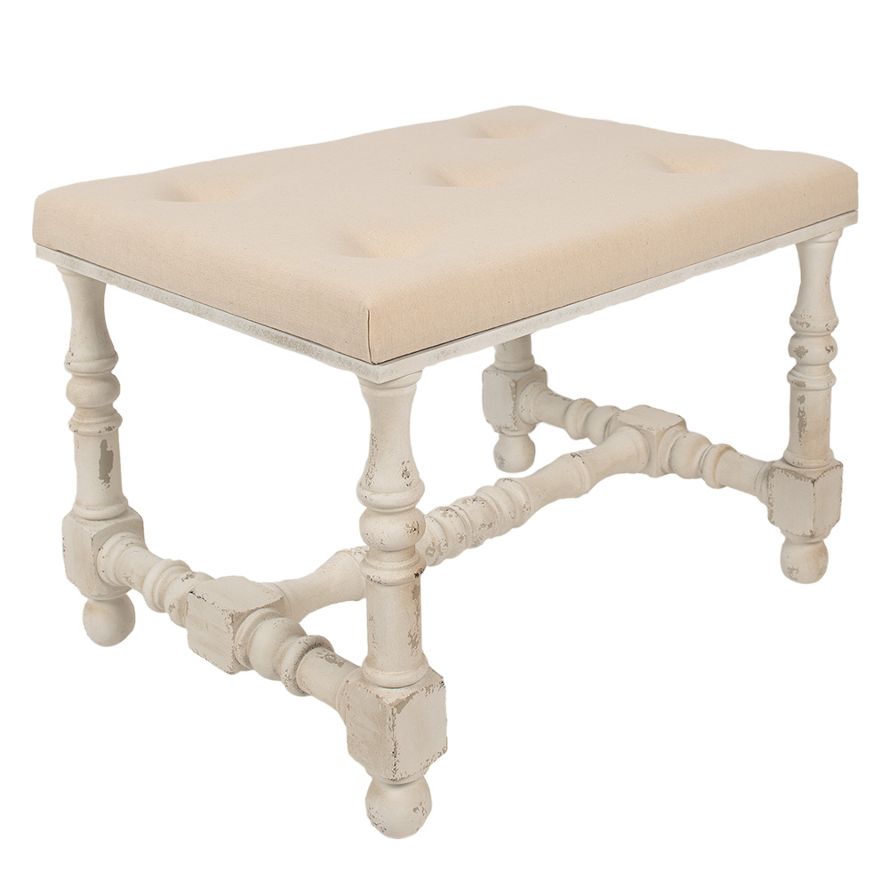 Hocker 62X47X46 Cm Beige Hout-image