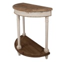 Clayre & Eef Side Table 83x40x87 cm Beige Brown Wood Semicircle